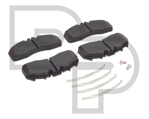 Disc pad set - axle Up to 28.6k, pad springs included - Fras-Le OE Equivalent