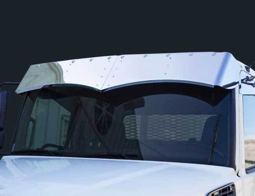 14" X 16" Widows Peak S.S 304 18Gauge Visor With 10 - 3/4" Light Holes Fits Hino 238, 258, 268 & 338 Only 2005-2021