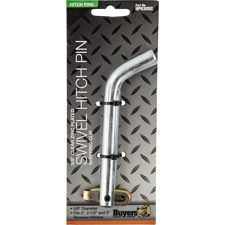 5/8 x 5.0 Inch Clear Zinc Hitch Pin Assembly With Spring Clip