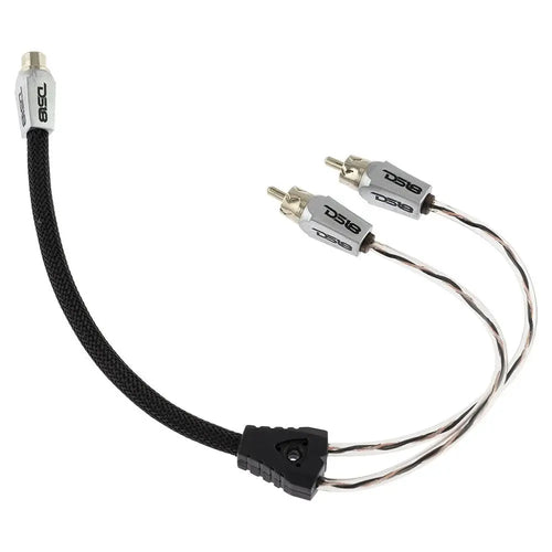 DS18 Level 3 RCA 100% Copper OFC Y Connector 1 FEMALE to 2 MALE - BLACK / RED Kit