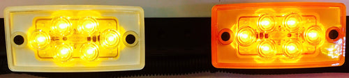 Amber Flush Mount Cab Marker 8Mm Led'S 6 Led