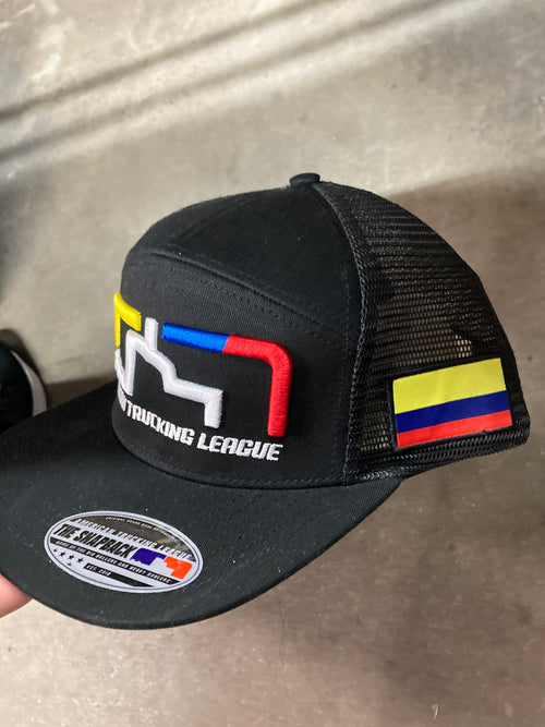 Black Hat W/ 3D logo & Mesh Back, Colombia flag aside