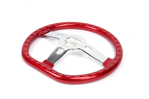 18” Steering Wheel Black Chrome 3-Spoke Chrome Horn Button -Logo