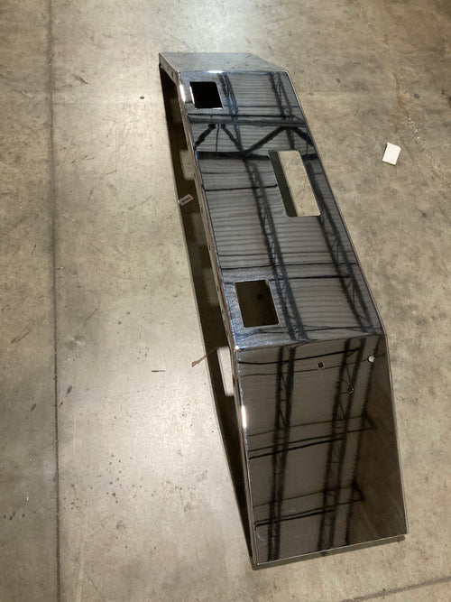 18” Chrome Bumper ( Mack CL Series ) W/ Set Back Axle & Single Tow Holes With 14 Bullet Hole In BTM Flange And Fog Lights Hole