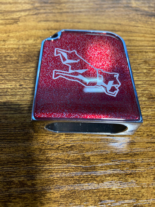 Rectangular Big Key Cover Fits Mack Bulldog Logo Metallic Red
