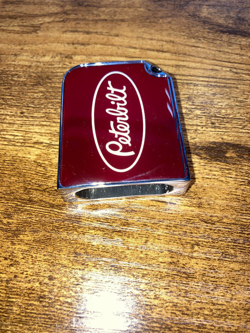 Rectangular Big Key Cover Fits Peterbilt Oval Logo Red
