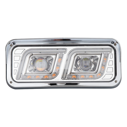Chrome Projector LED Headlight Fits Freightliner Classic, Peterbilt, Kenworth & Western Star 4900