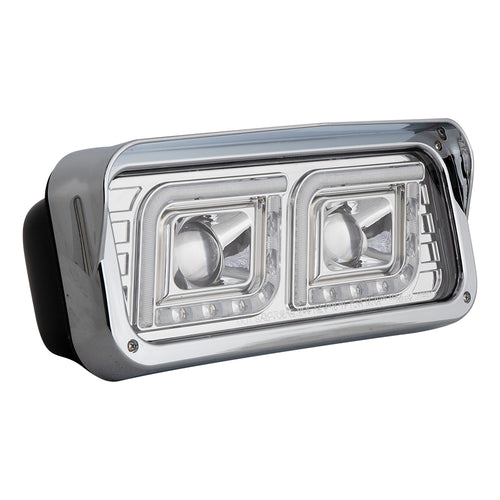 Chrome Projector LED Headlight Fits Freightliner Classic, Peterbilt, Kenworth & Western Star 4900