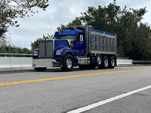14" Visor Fits Kenworth W990 Stainless Steel Flat Top