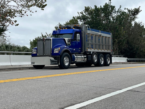 14" Visor Fits Kenworth W990 Stainless Steel Flat Top