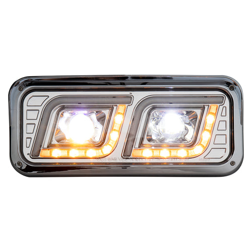 Chrome Projector LED Headlight Fits Freightliner Classic, Peterbilt, Kenworth & Western Star 4900