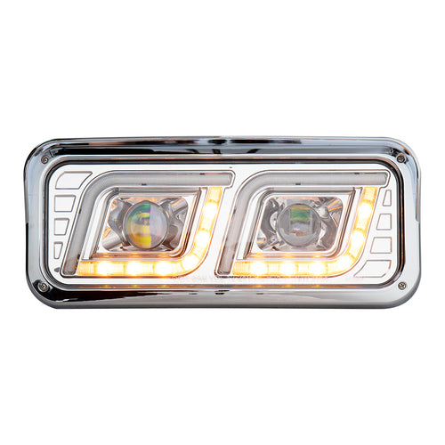 Chrome Projector LED Headlight Fits Freightliner Classic, Peterbilt, Kenworth & Western Star 4900