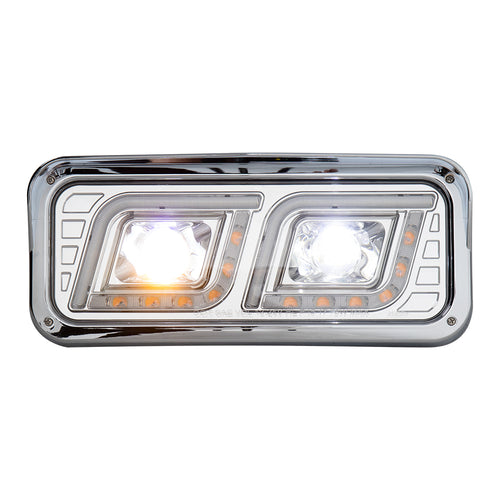 Chrome Projector LED Headlight Fits Freightliner Classic, Peterbilt, Kenworth & Western Star 4900
