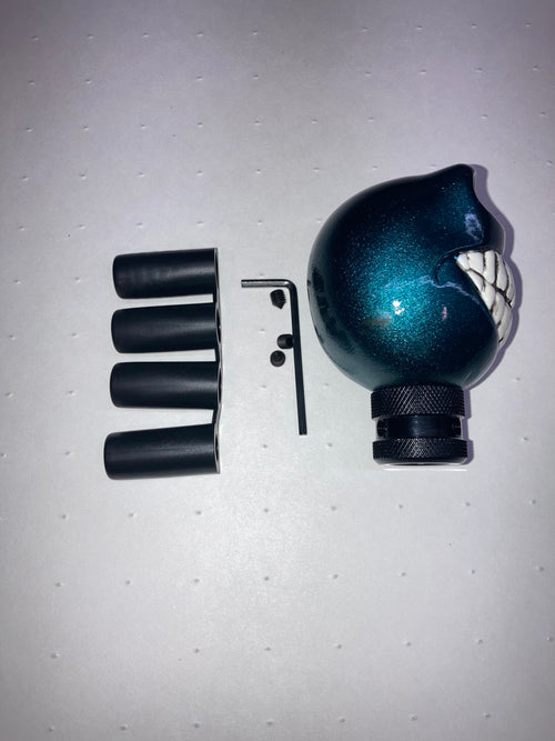 Skull Shift Knob Metallic teal