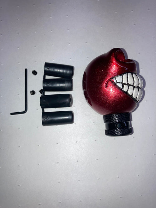 Skull Shift Knob Metallic Candy Red.