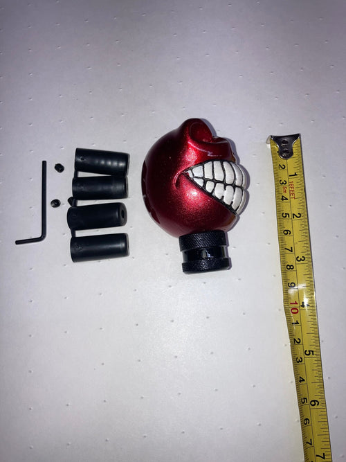 Skull Shift Knob Metallic Candy Red.