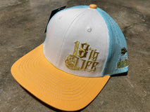HTS, FLAT BILL 18TOLIFE CREME, BABY BLUE AND YELLOW