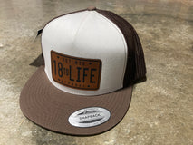 HATS, FLAT BILL SNAP HAT BROWN / WHITE / BROWN