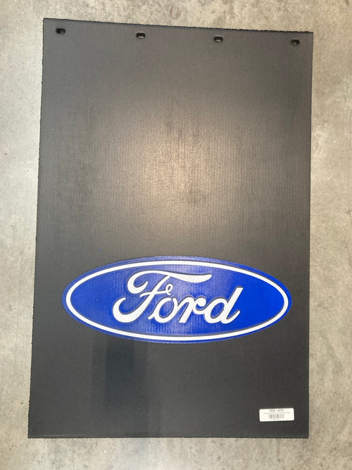 Mud Flap 24” X 36'', 3/8'', Proflex, Black W/ Blue Logo fits Ford
