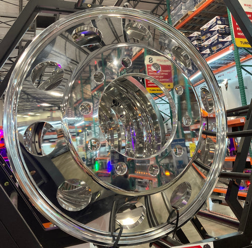 Aluminum Wheel / Rim 24.5" X 8.25" 10 Holes, Mirror Polish Finish On Both Sides (All Positions)