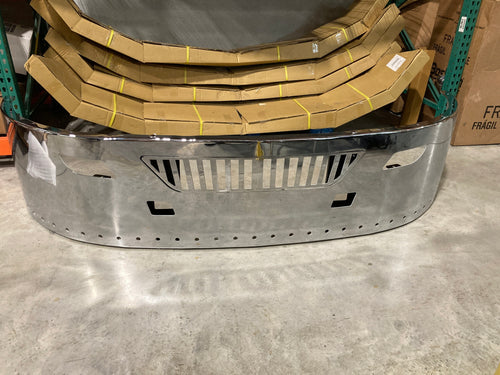 20" Chrome Bumper (International Prostar) W/ Air Vent, 35 = 3/4" Light Hole ( No Top Filler)