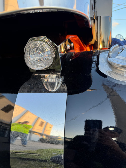 Fuel Tank Strap Cover watermelon light Fits Peterbilt 379,389 2005+ (Pair) No bulbs sold separately