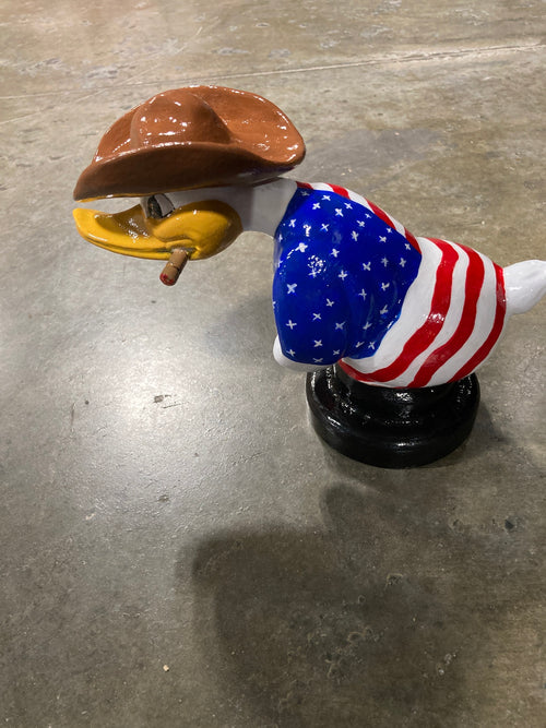 Cowboy Duck Ornament American Flag , Aluminum body
