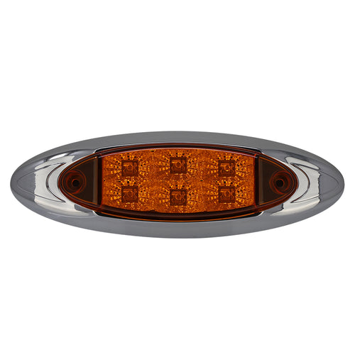 Led Marker Light With Reflector 6 Led Amber/Amber, 3 Wires 12V