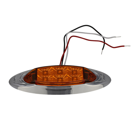 Led Marker Light With Reflector 6 Led Amber/Amber, 3 Wires 12V