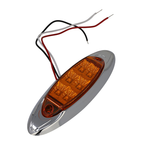 Led Marker Light With Reflector 6 Led Amber/Amber, 3 Wires 12V