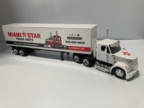 Toy Truck, International Lonestar, White, Long Hauler, Scale 1:43