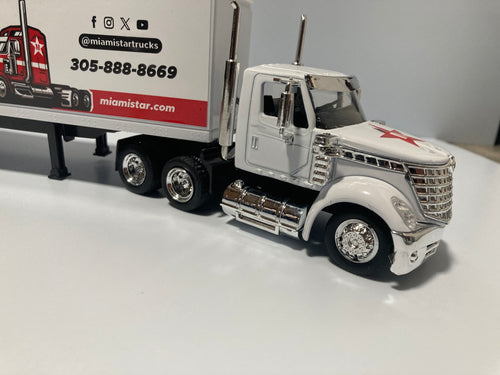 Toy Truck, International Lonestar, White, Long Hauler, Scale 1:43