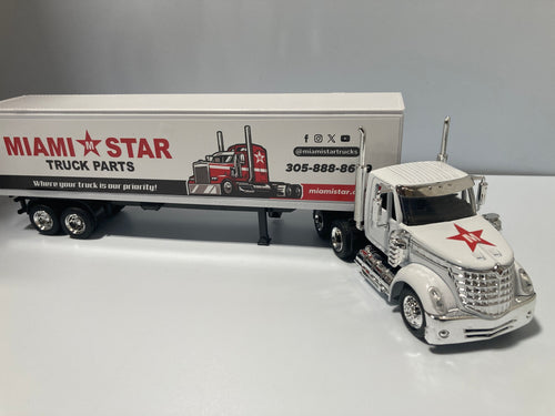 Toy Truck, International Lonestar, White, Long Hauler, Scale 1:43