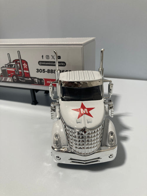 Toy Truck, International Lonestar, White, Long Hauler, Scale 1:43