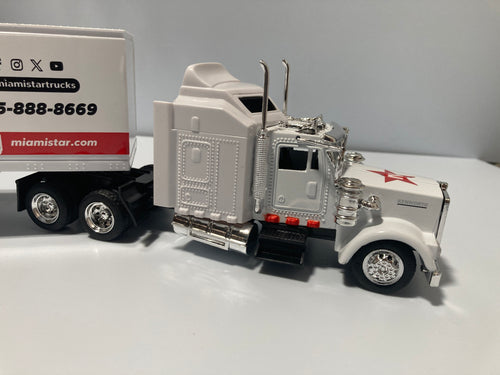 Toy Truck, White Cab And White Trailer 1:43 Scale, Kenworth W900