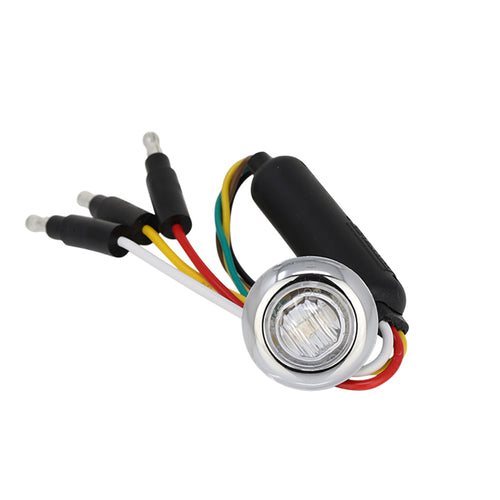 Dual Color Led 3/4” Red Clear/Green Grommet & Chrome Bezel Cover
