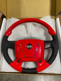 Steering Wheel Sport Luxury fits Volvo VNL 03-2017 with 2 Tone Design Light Custom Red Viper And Leather Wrap