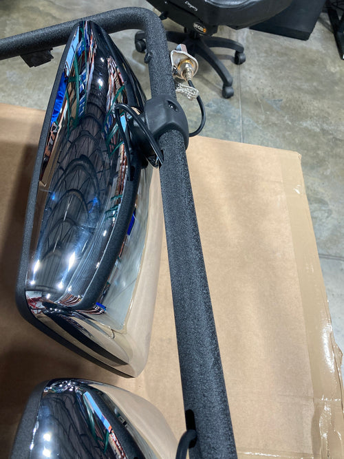 Complete Mirror Assembly with Chrome Arm Motorized Fits International Durastar 4200, 4300, 4400 Trucks