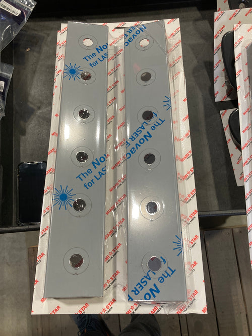 Kenworth Front Breather Light Bracket 13" Vortox/Donaldson W/ 12 Button Light 3/4" Holes Pair No light