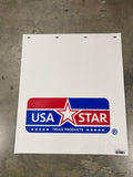 Mud Flap USA STAR logo White poly-Plastic Each 24” X 30"