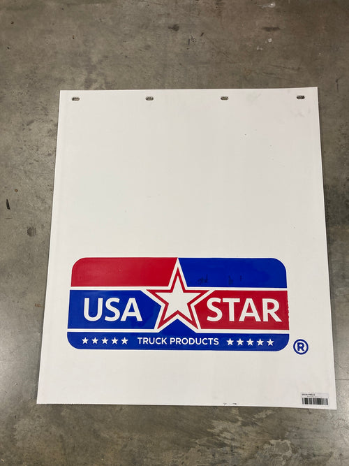 Mud Flap USA STAR logo White poly-Plastic Each 24” X 30"