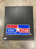 Mud Flap USA STAR logo Black poly-Plastic Each 24” X 30"