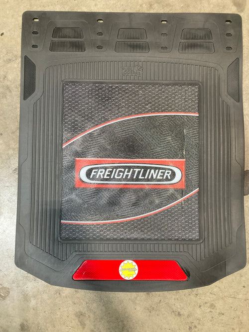 Mud Flap 24” X 30” Fits Freightliner, Lines Curve Logo in Black, Line Reflective in Pairs