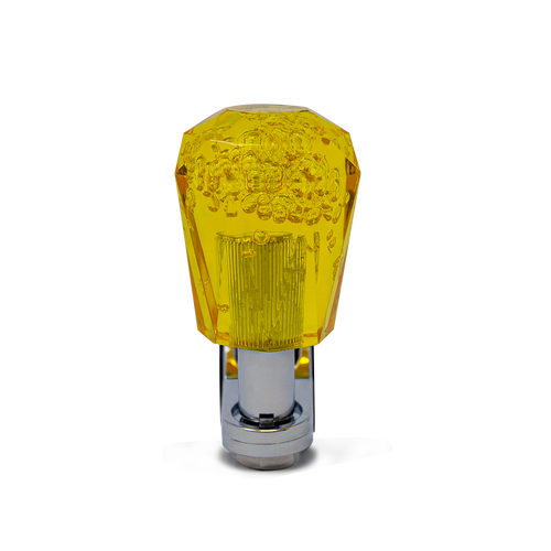 Steering Wheel Spinner Knob – Clear-Yellow Bubbles, Diamond Cut