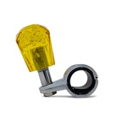 Steering Wheel Spinner Knob – Clear-Yellow Bubbles, Diamond Cut