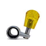Steering Wheel Spinner Knob – Clear-Yellow Bubbles, Diamond Cut