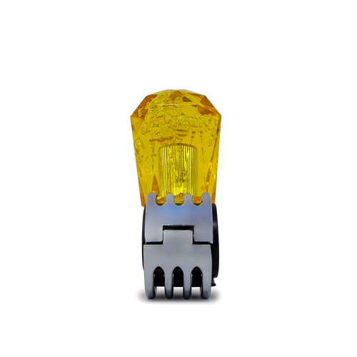 Steering Wheel Spinner Knob – Clear-Yellow Bubbles, Diamond Cut