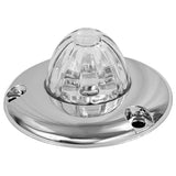 Legendary 1-1/2 Glass Watermelon Amber-Blue-Clear 4 Wire Dual Tone Flat Chrome Bezel LED Light - Each