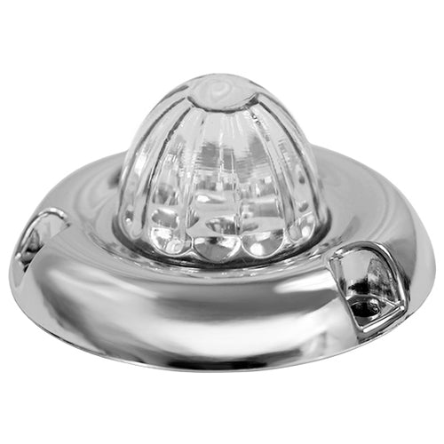Legendary 1-1/2 Glass Watermelon Amber-Clear 3 Wire Dual Function Inset Chrome Bezel LED Light - Each
