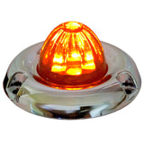 Legendary 1-1/2 Glass Watermelon Dark Amber 3 Wire Dual Function Inset Chrome Bezel LED Lights